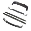ct-carbon-diffuser-bmw-x5-g05-carbon-fibre-diffuser-ct-design-ct-carbon-bmw-x5-g05-carbon-fibre-diffuser-ct-design-22804563493034_1jpg - OPSHOLDERS Exploded view of a carbon fiber automotive body kit: front splitter, side skirts, underbody panels, and rear diffuser pieces laid out separately.