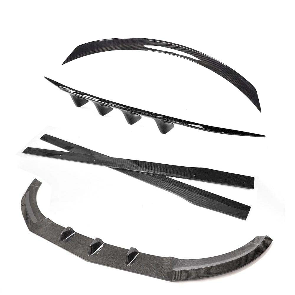 ct-carbon-full-kit-mercedes-c-class-c43-w205-coupe-full-carbon-fibre-kit-ct-carbon-mercedes-c-class-c43-w205-coupe-full-carbon-fibre-kit-29995429789866_7bb70ae1-b875-4a90-911d-d9d49dfafab4jpg - OPSHOLDERS Carbon fiber car body kit parts arranged on a white background: front splitter, canards, side skirts, and a rear diffuser.