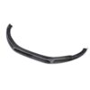 Carbon fiber car front lip spoiler with mounting holes, a curved aerodynamic bumper accessory lengthwise.