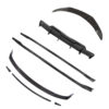 ct-carbon-spoiler-tesla-model-3-carbon-fibre-spoiler-v-style-19044548575386_6da4b1bc-16ed-4a7e-9e5d-950543bc51c2jpg - OPSHOLDERS Assorted black carbon fiber car aero parts (spoiler, diffusers, and side skirts) arranged on a white background.