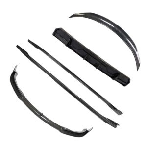 Set of assorted windshield wiper blades for a car, laid out on a white background (replacement blades kit).