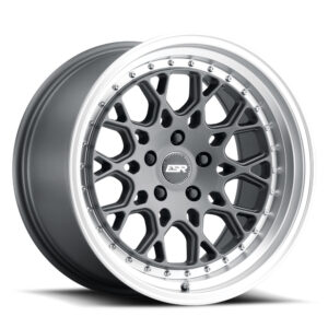 Alloy car wheel with a multi-spoke mesh design and a polished lip, centered hub cap visible