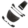mclaren_570s_gt_carbon_fibre_corners_splitter_2_802623fb-d1ee-47c9-a876-99aa9a6ab27bjpg - OPSHOLDERS Carbon fiber automotive aero kit parts laid out, including a large curved front piece, end plates, and smaller wing components (splitter, diffusers).