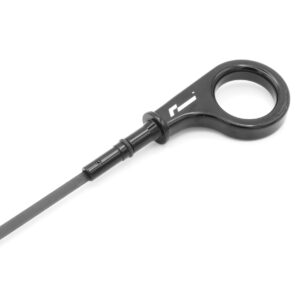 10-14-tsi-billet-dipstick_53400129825_o-scaled-1jpg - OPSHOLDERS Close-up of a black tool with a circular ring at the end and a straight shaft, set against a white background, diagonal orientation.