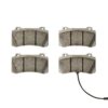 4-Pot-Pads__176011562832290-1jpg - OPSHOLDERS Set of four gray disc brake pads arranged in a 2x2 grid, with one pad connected to a black wear-sensor cable at the bottom-right.