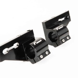 45820467122_083ca6c27a_k-1jpg - OPSHOLDERS Close-up of black metal mounting brackets with circular clamp holes and visible screws.
