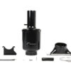50992827058_815d22c31d_kjpg - OPSHOLDERS Exploded view of a black cylindrical device with various metal parts laid out on a white background (shaft, base, clamps, and fittings).