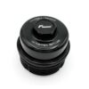 51370148075_df28ea6d39_c__460071628591725-1jpg - OPSHOLDERS Black bicycle headset top cap with a central bolt and readouts: 'Loosen/Remove' and 'Tighten 18 ft-lbs'.