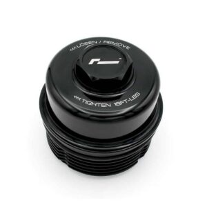 Black bicycle headset top cap with a central bolt and readouts: 'Loosen/Remove' and 'Tighten 18 ft-lbs'.