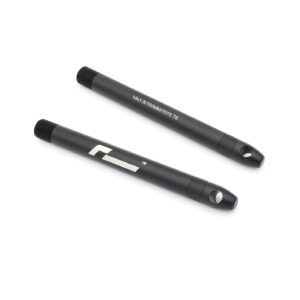 53468658122_f979a0c948_k-1jpg - OPSHOLDERS Black bicycle bar ends with threaded ends and knurled grips, photographed from an angled view.