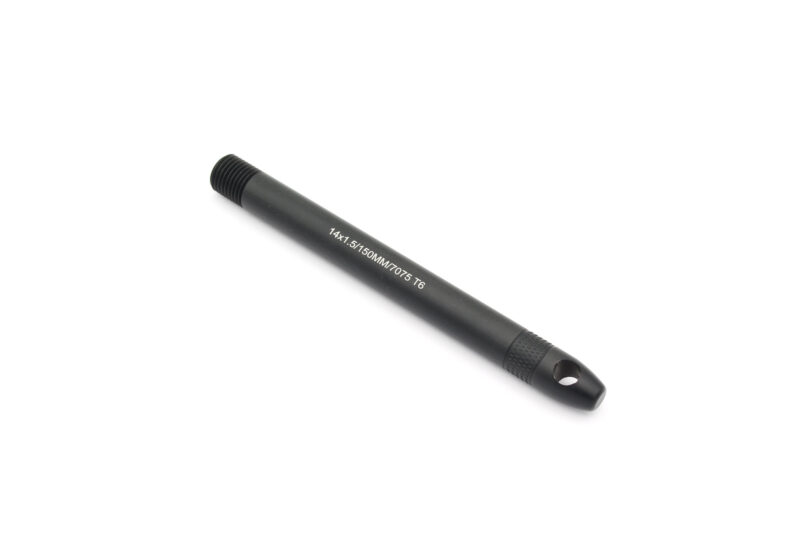 53469880669_e72fef624c_k-1jpg - OPSHOLDERS Black cylindrical tool with a threaded end and knurled grip, displaying markings 14x1.5/150MM/7075 T6 on the body.