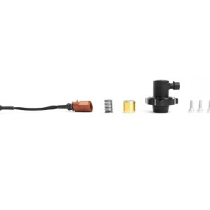 55031979693_4c5057329f_kjpg - OPSHOLDERS Exploded view of a component kit: wiring harness, orange connector, spring, brass spacer, black valve body, and screws.