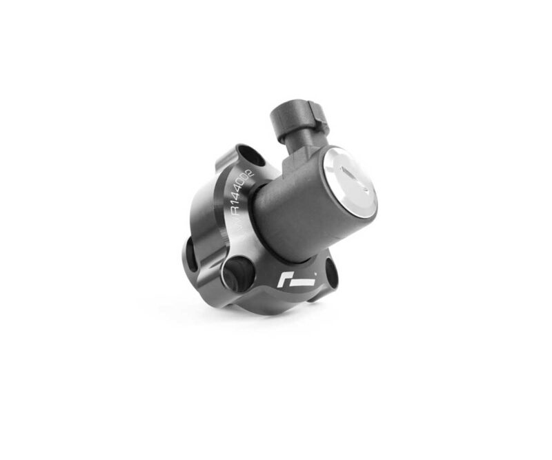 55042633358_01d2efe907_kjpg - OPSHOLDERS Gray CNC-machined aluminum clamp joint with cylindrical top and mounting holes.