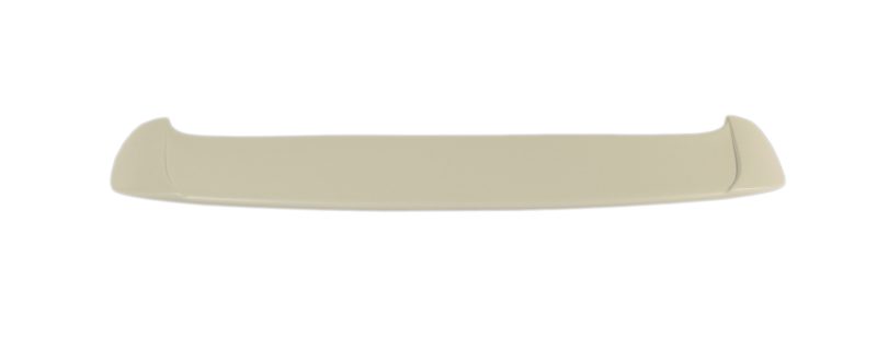 Beige rear car spoiler with endplates photographed against a white background, viewed from the side