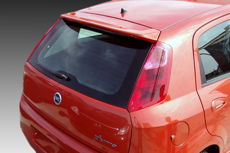A-298_1jpg - OPSHOLDERS Rear three-quarter view of an orange Fiat Punto hatchback, showing the rear windshield, wiper, and taillights on a gradient background.