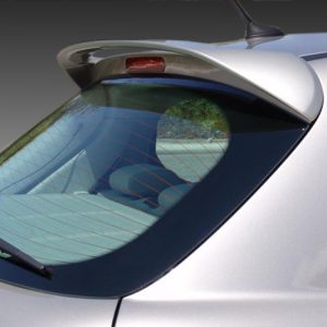 Rear window of a silver car hatchback with a wiper and defrost lines.