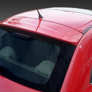 A-338_2jpg - OPSHOLDERS Top view of a red Fiat hatchback's rear roof and back window with a small antenna on the roof