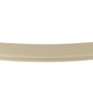 Beige curved plastic strip with tapered ends on a white background, photographed in profile.