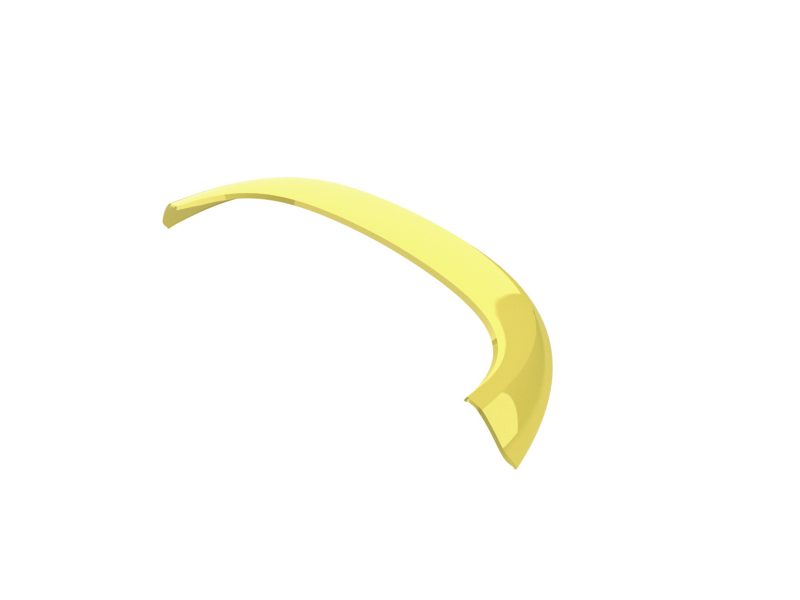A-409_4jpg - OPSHOLDERS Curved yellow 3D object resembling a banana peel fragment against a white background