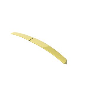 Two connected yellow curved plastic pieces forming a crescent shape with a small gap at the joint