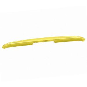 Long glossy yellow automotive body part (spoiler/trim) shown against a white background, isolated.