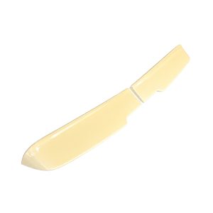 A-418_3-1jpg - OPSHOLDERS Cream-colored plastic spatula or spreader with a rounded tip, diagonally oriented across a white background.