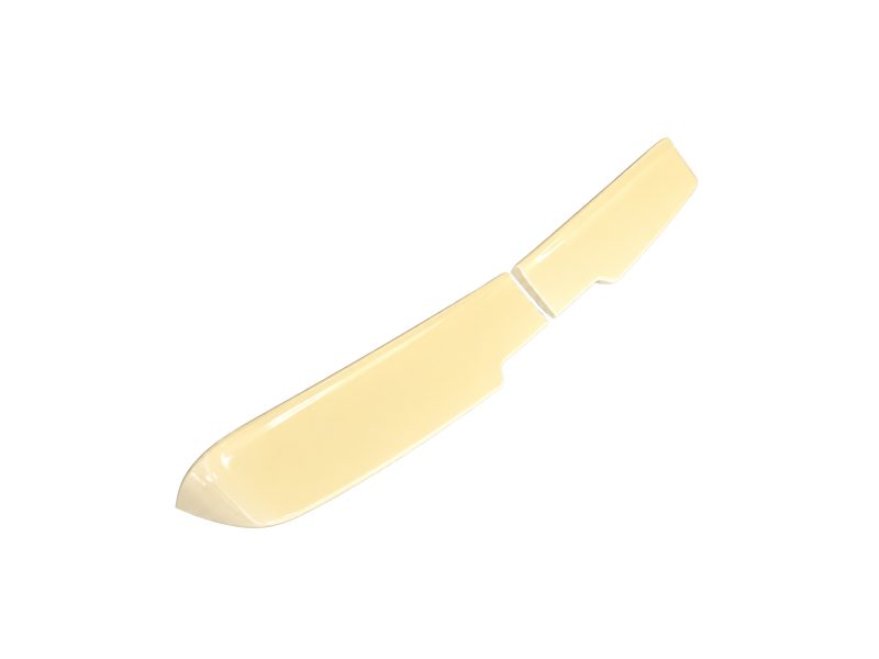 A-418_3-1jpg - OPSHOLDERS Cream-colored plastic spatula or spreader with a rounded tip, diagonally oriented across a white background.