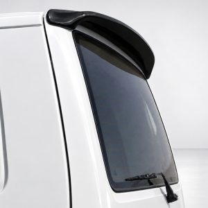 A-421_4jpg - OPSHOLDERS White vehicle rear window with a black spoiler above and a rear wiper at the bottom of the window