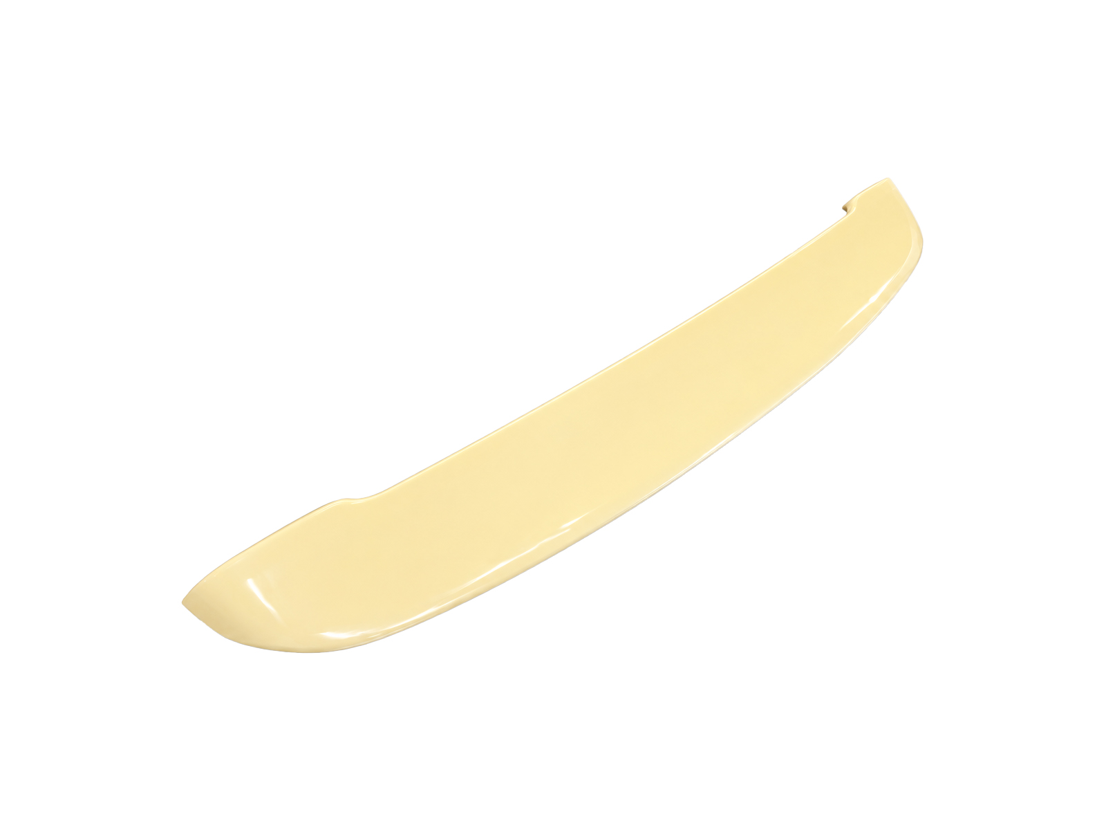 A-425_2jpg - OPSHOLDERS Curved yellow plastic spatula or spreader with a glossy finish against a white background
