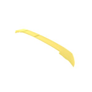 Long yellow curved plastic tool part, viewed diagonally with a subtle hinge in the middle.