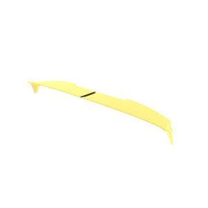 Abstract yellow curved ribbon-like shape, split in the center in white space.