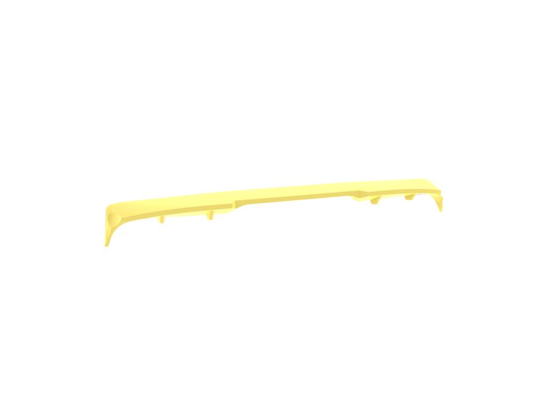 A-434_4jpg - OPSHOLDERS Long yellow wall-mounted handrail with a rounded left end and clip brackets along its length