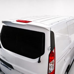 A-441_2jpg - OPSHOLDERS Rear-left view of a white cargo van, showing the rear doors, dark rear window, and tail lights in a studio setting.