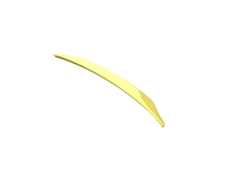 A-443_6jpg - OPSHOLDERS Curved yellow plastic strip with tapered ends against a white background