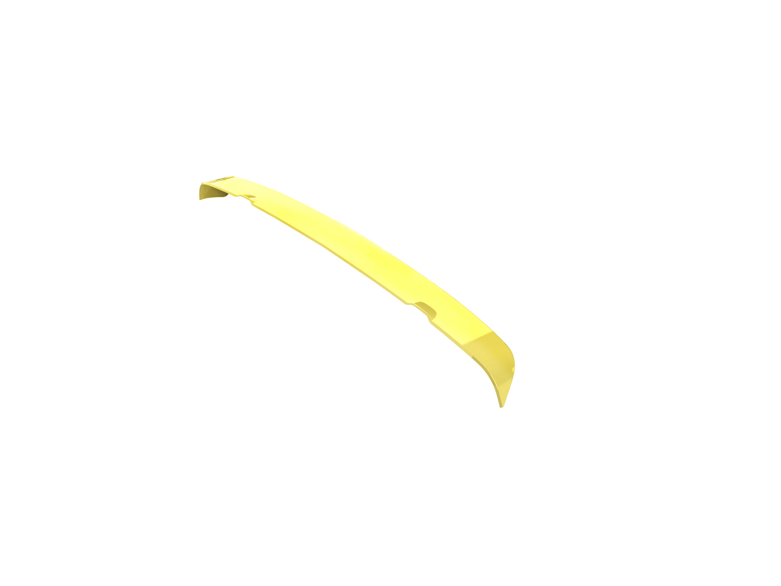 A-449_2jpg - OPSHOLDERS Bright yellow curved plastic car spoiler part viewed from above