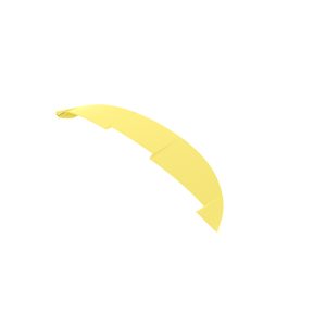A-451_7jpg - OPSHOLDERS Yellow curved wing-like panel with segmented sections on a white background, abstract shape used for design context.