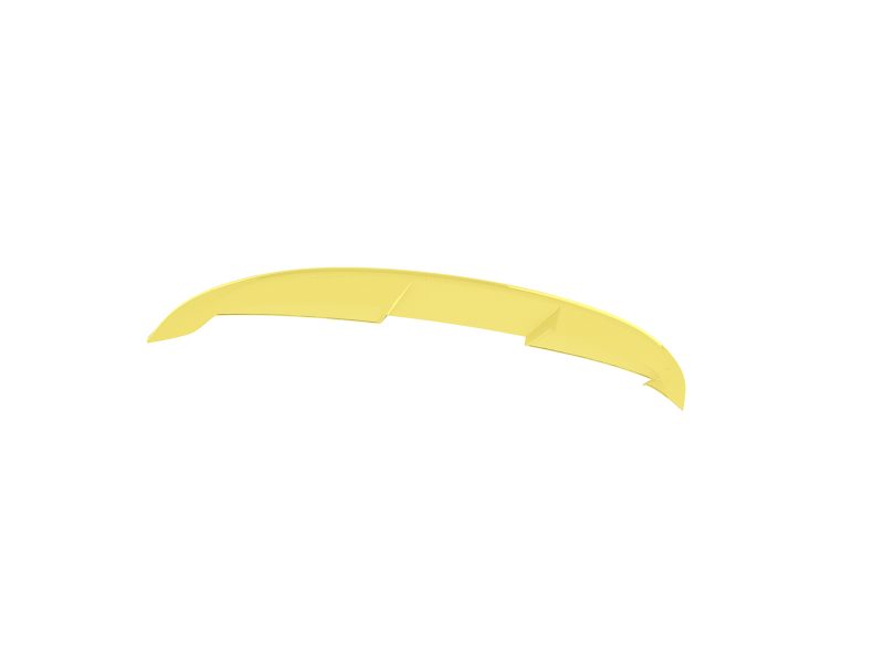 A-451_8jpg - OPSHOLDERS Yellow curved car spoiler piece with small fins, isolated on a white background