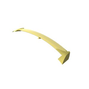 A-456P_6jpg - OPSHOLDERS Gold curved boomerang-shaped object with a rectangular end cap, rendered in 3D.