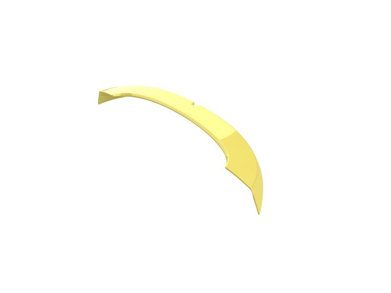 A-459_5jpg - OPSHOLDERS Yellow curved plastic piece with a central notch, photographed on white background.