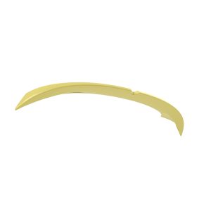 A-459_6jpg - OPSHOLDERS Yellow boomerang shape isolated on a white background, curved in mid-air view.