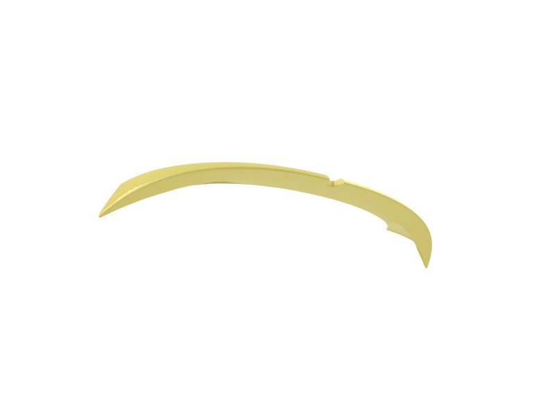 A-459_6jpg - OPSHOLDERS Yellow boomerang shape isolated on a white background, curved in mid-air view.