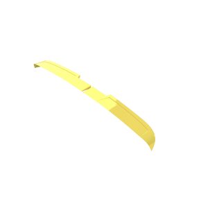 Long, curved yellow plastic strip with angular joints, isolated on a white background.
