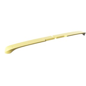 Yellow curved, three-segment handle or rail displayed on a white background (isolated).