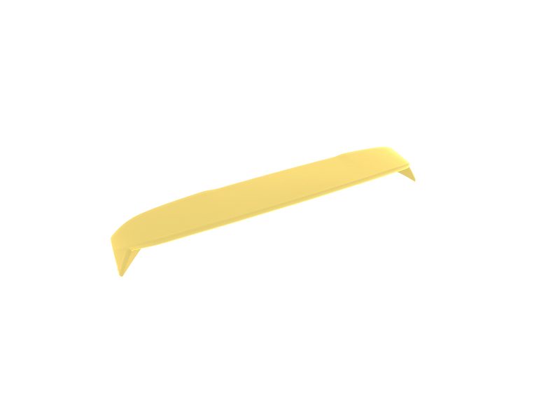 A-465_5jpg - OPSHOLDERS Long yellow curved plastic bar with triangular end tips on a white background