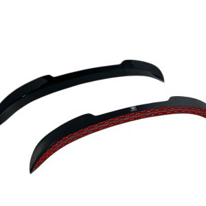 A-475_5jpg - OPSHOLDERS Pair of black curved bicycle fenders (mudguards); one shows a red measurement-marked inner edge, designed to attach over wheels.