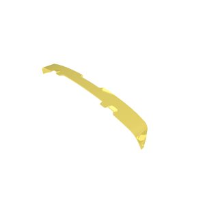 A-488_5jpg - OPSHOLDERS Yellow curved plastic component with small notch-like cutouts, isolated on white background (informative, generic object description)