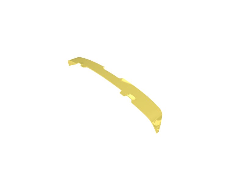 A-488_5jpg - OPSHOLDERS Yellow curved plastic component with small notch-like cutouts, isolated on white background (informative, generic object description)