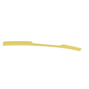Long yellow plastic tool composed of two segments joined at a small hinge on a white background