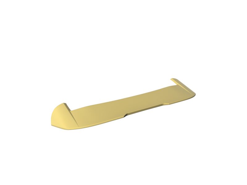 A-492_6jpg - OPSHOLDERS Gold-colored flat plastic pry bar with a curved, rounded front end and a small notch near the middle, used for prying apart panels or trim.