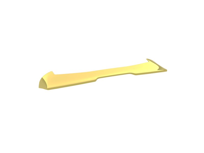 A-501_7jpg - OPSHOLDERS Gold-colored pry bar with a curved claw on one end and a flat, tapered tip on a white background.
